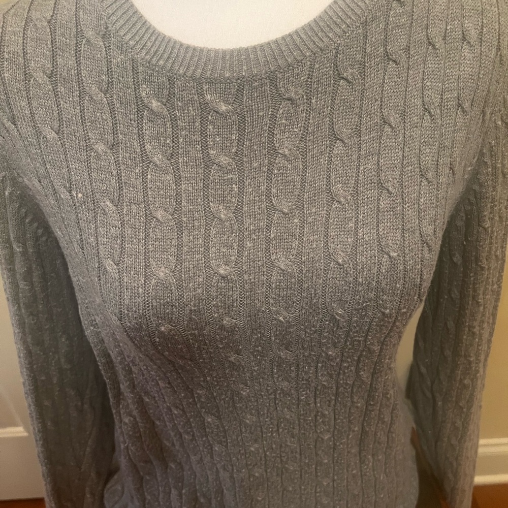 Gap  Light Gray Cable Knit Sweater